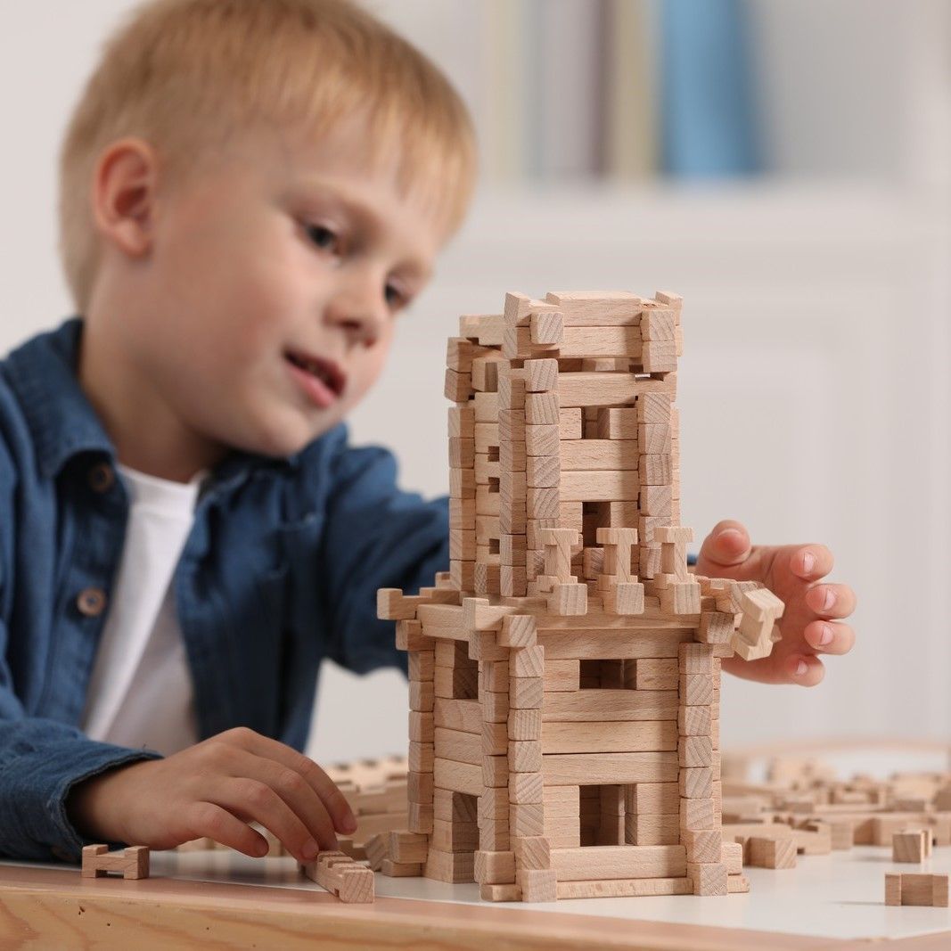 Tower Wooden Construction Set, 213 pieces