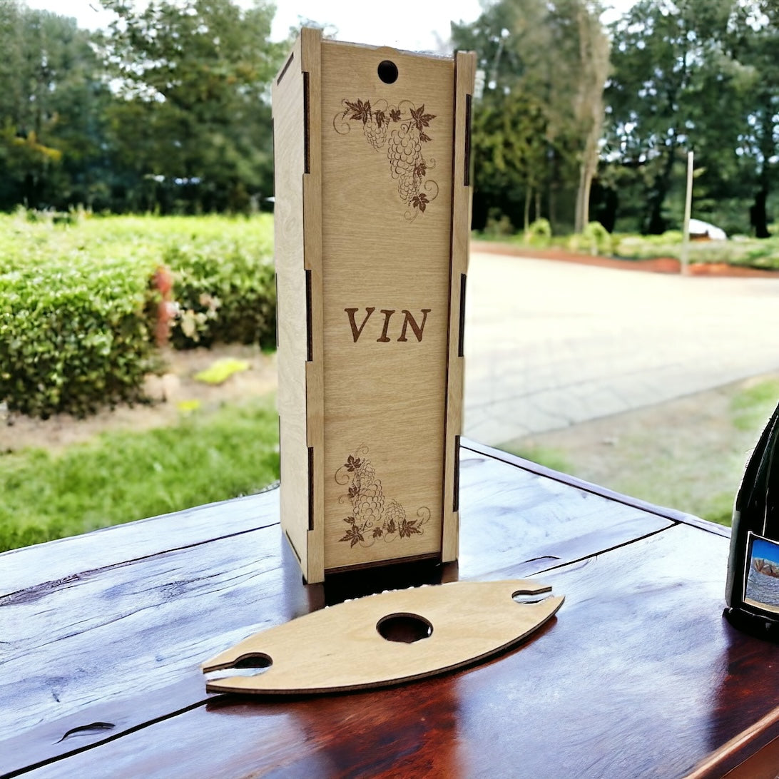 "Grape" light wooden wine box