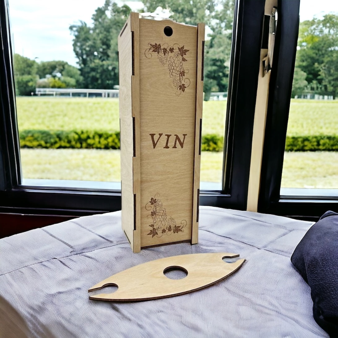"Grape" light wooden wine box