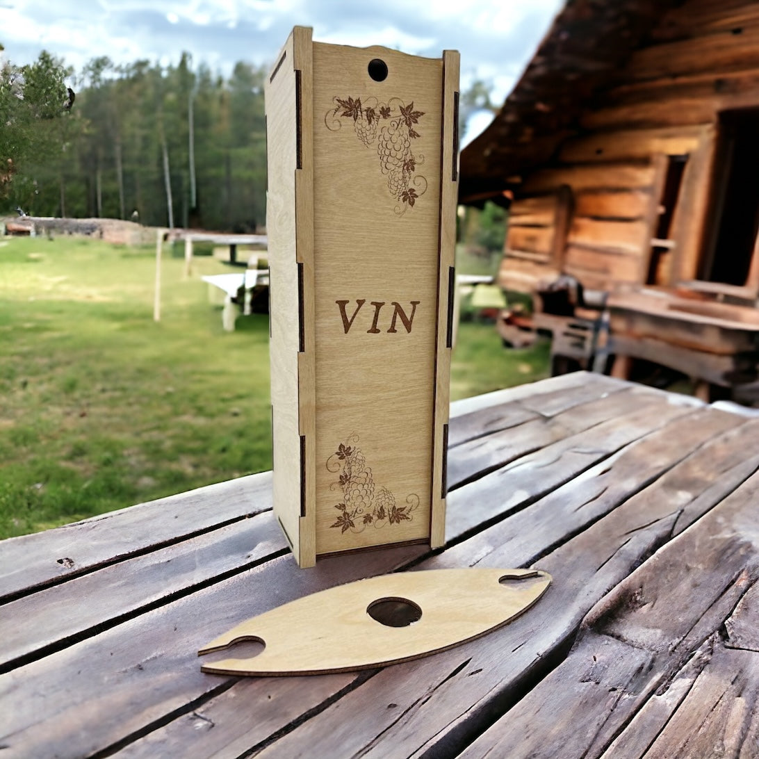 "Grape" light wooden wine box