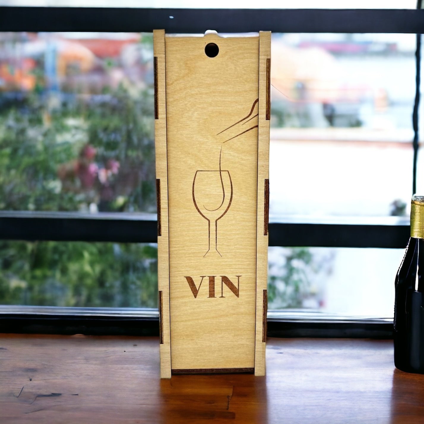 "Glass" light wooden wine box