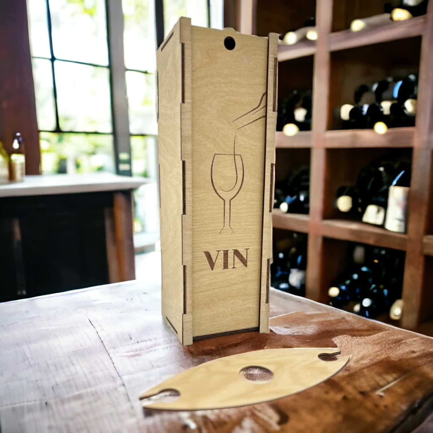 "Glass" light wooden wine box