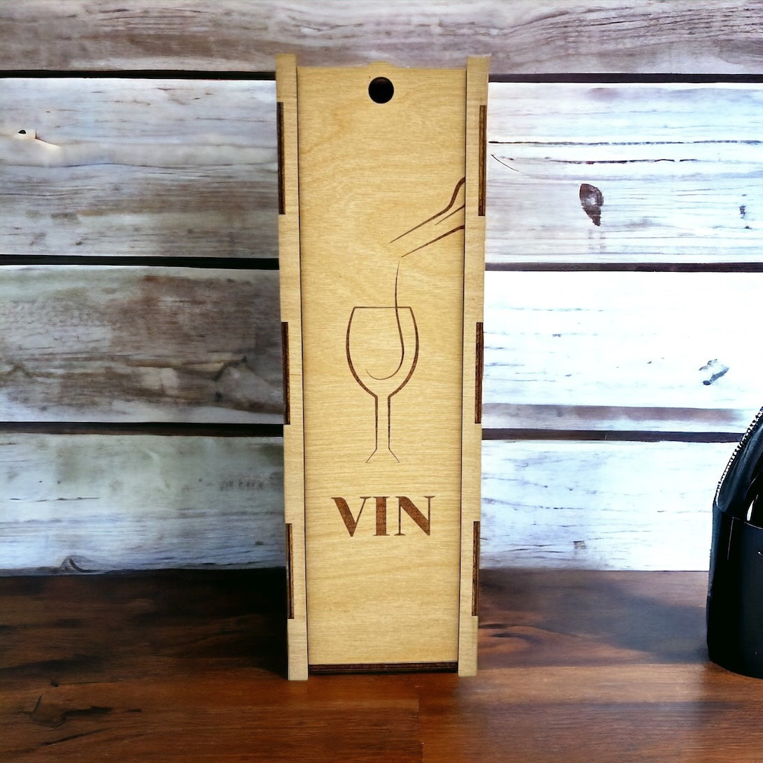 "Glass" light wooden wine box