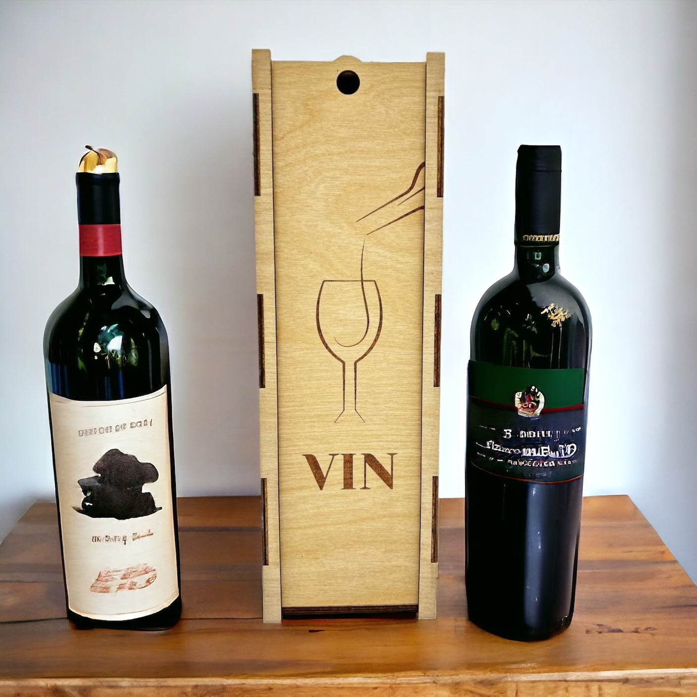 "Glass" light wooden wine box
