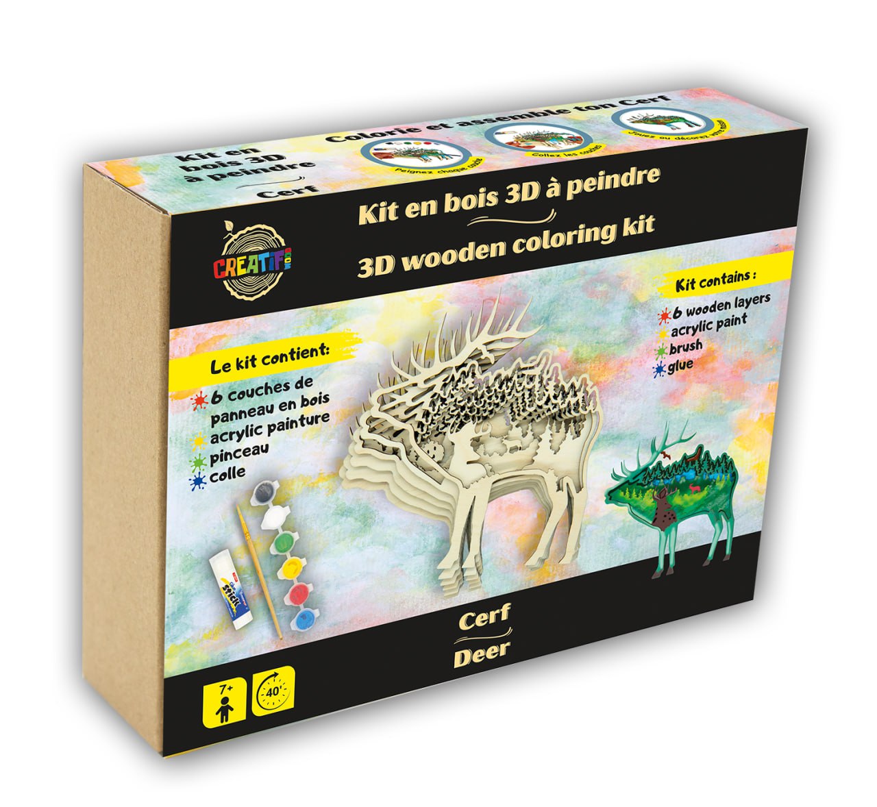 3D Wooden coloring kit Deer