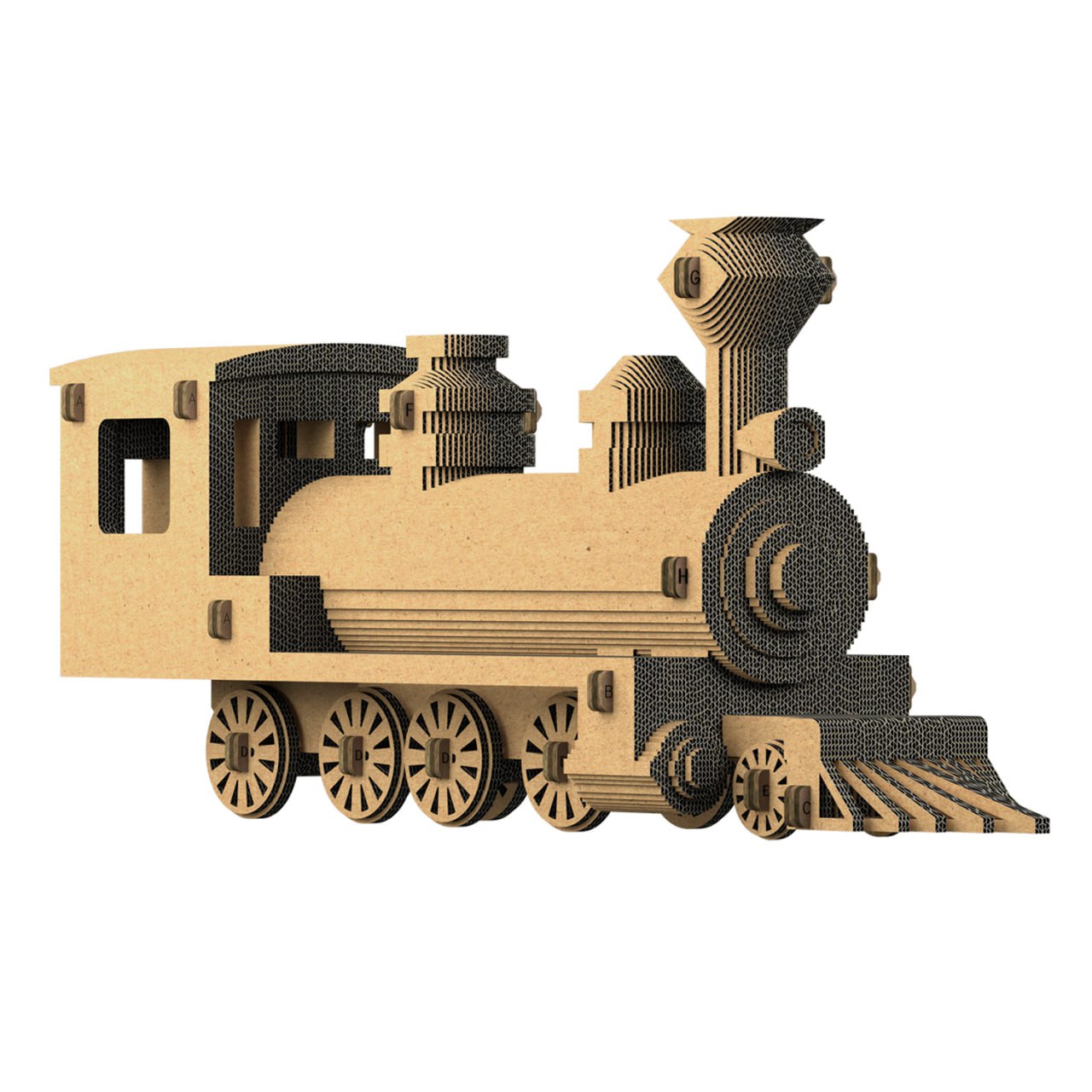 3D Cardboard Sculpture Puzzle – Locomotive