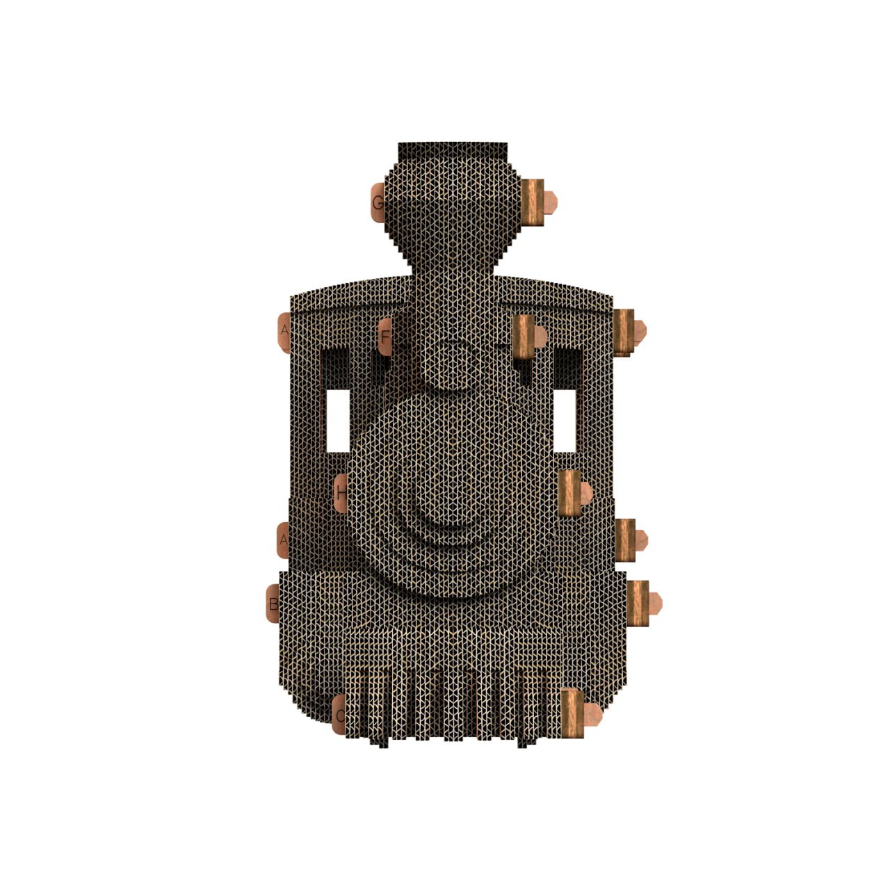 Puzzle-sculpture 3D en carton Locomotive