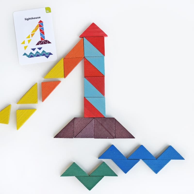 Mosaïque en bois TRIANGLES 64 pièces