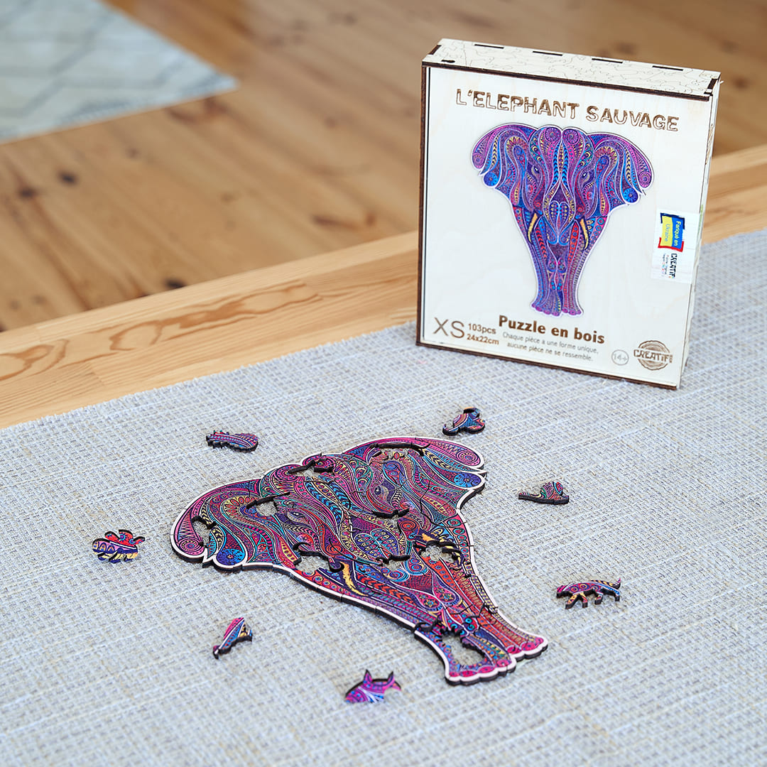 The Wild Elephant Wooden Puzzle