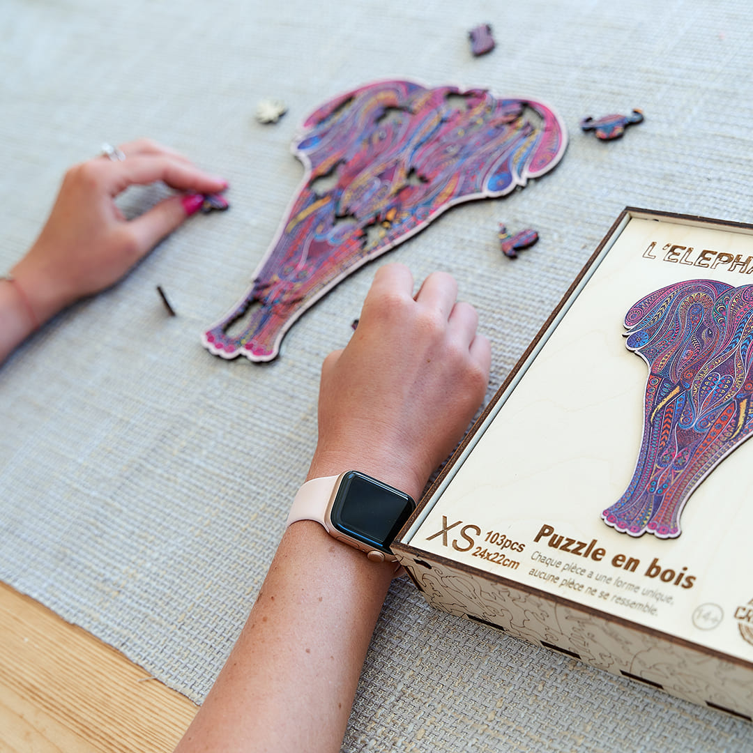 The Wild Elephant Wooden Puzzle #Box_Wooden box