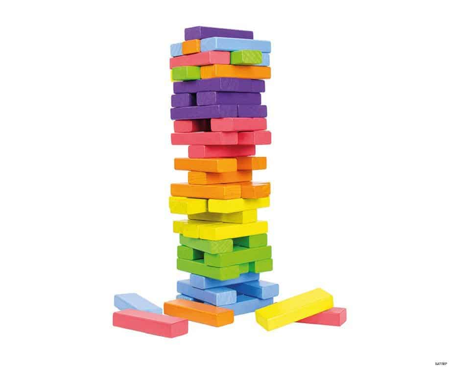Jeu de société 'Tour d'équilibre' en couleur